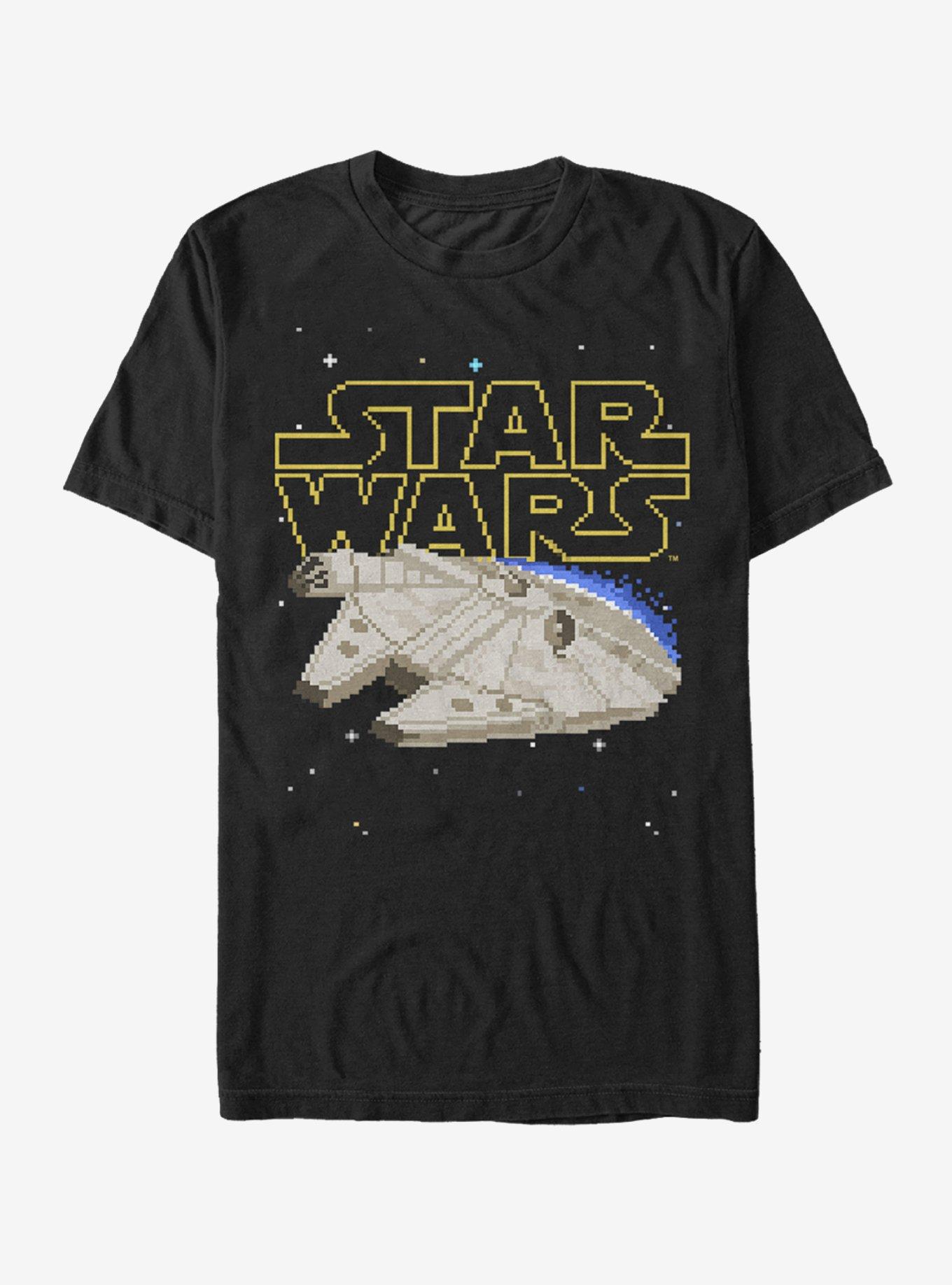 Star Wars Pixel Millennium Falcon T-Shirt, BLACK, hi-res