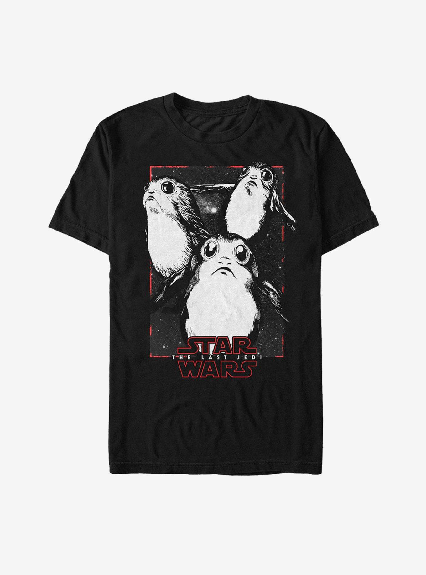 Star Wars Porg Grayscale T-Shirt, BLACK, hi-res