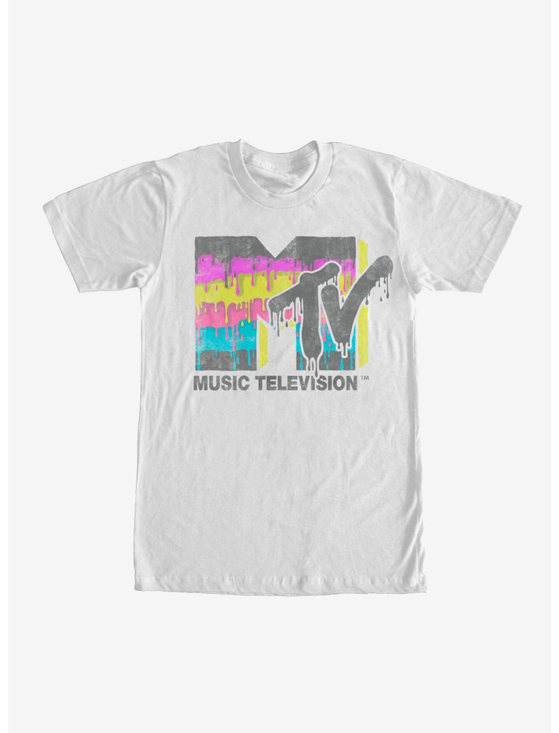 MTV Retro Logo Drip T-Shirt, WHITE, hi-res