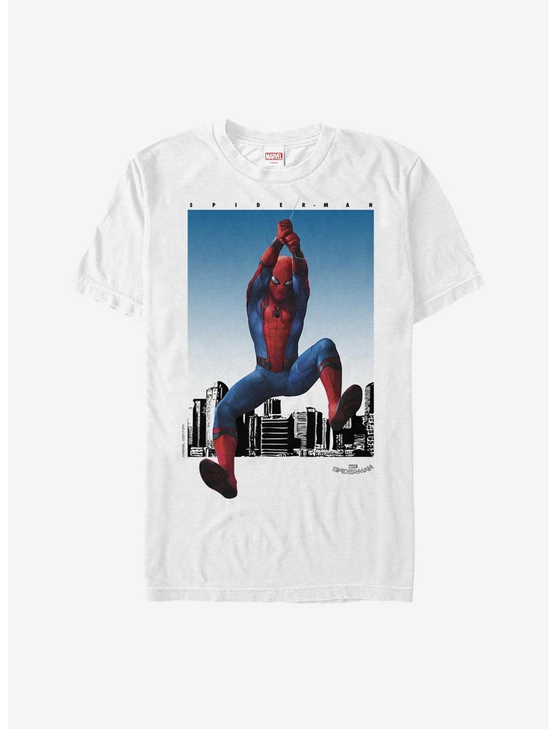 Plus Size Marvel Spider-Man Homecoming Cityscape T-Shirt, WHITE, hi-res