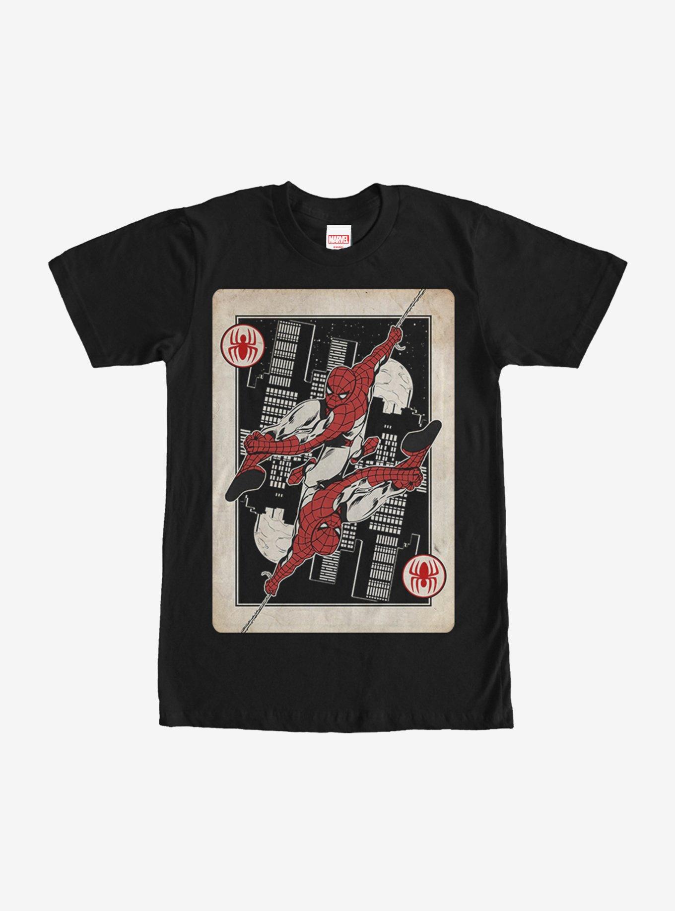 Marvel Spider-Man Playing Card T-Shirt, BLACK, hi-res