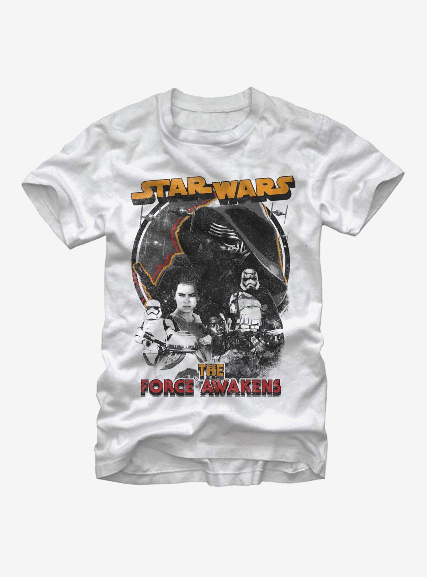 Star Wars Episode VII The Force Awakens Distressed T-Shirt, WHITE, hi-res