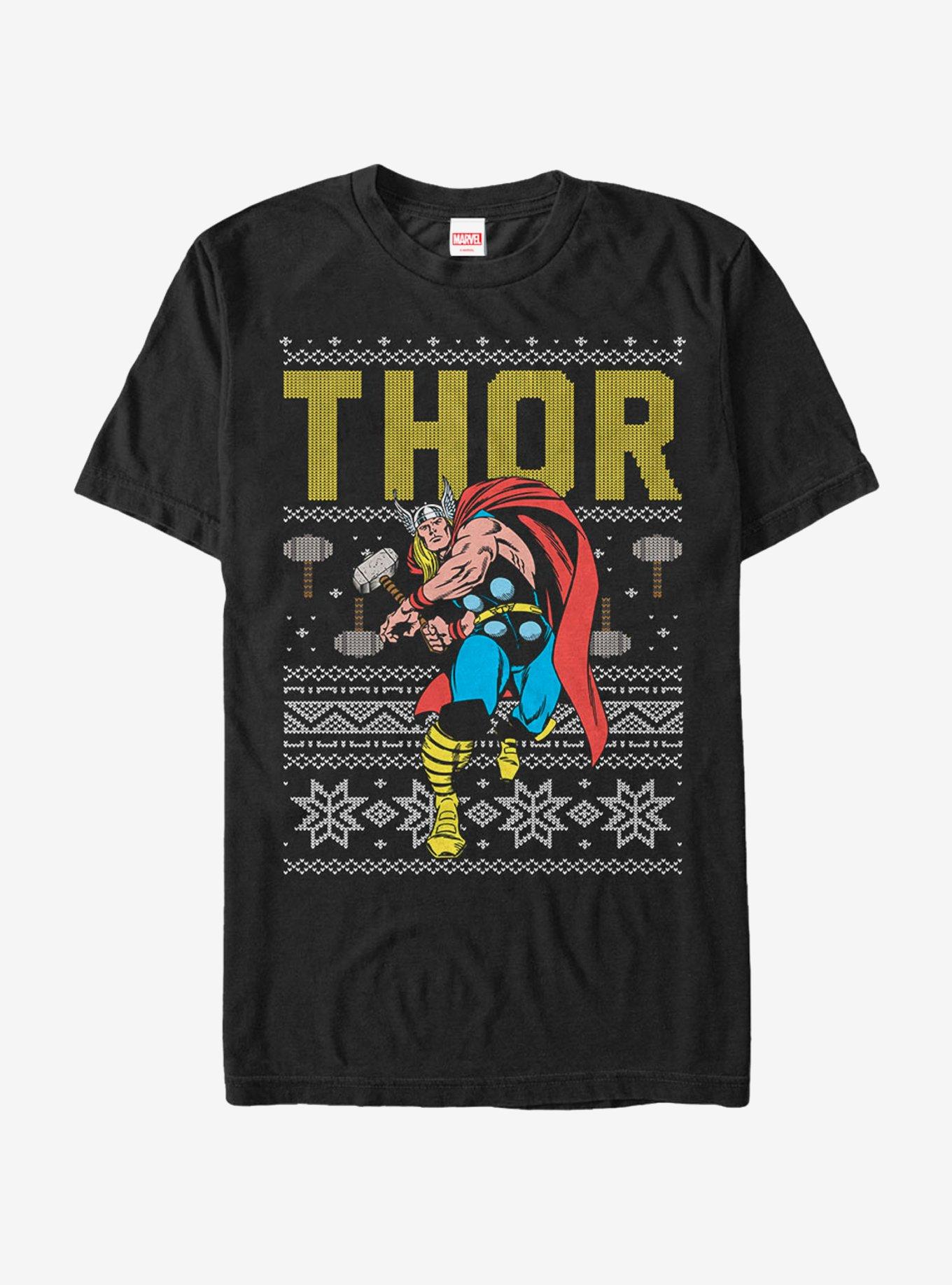 Marvel Thor Ugly Christmas Sweater T-Shirt, BLACK, hi-res