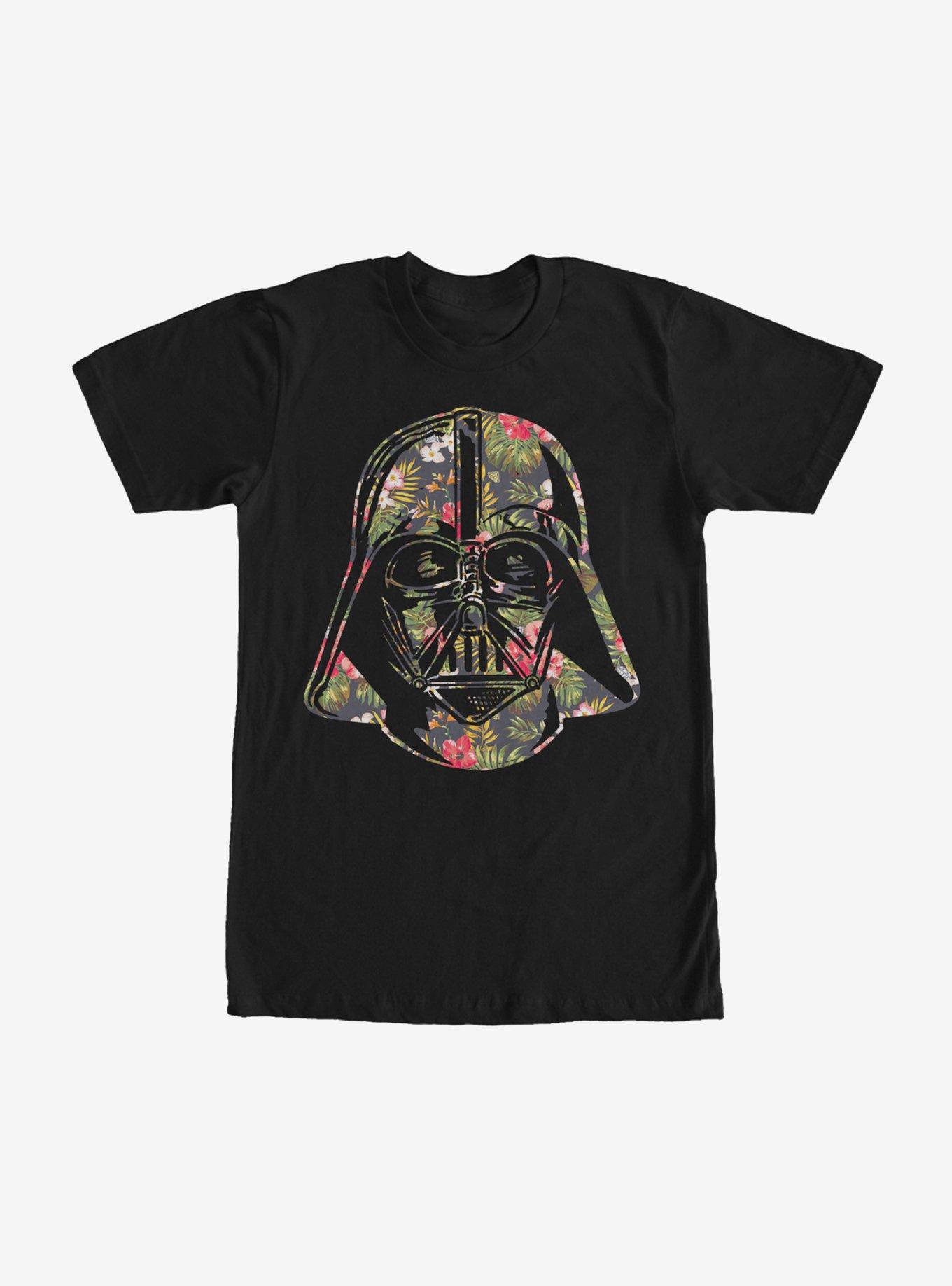 Star Wars Tropical Print Darth Vader Helmet T-Shirt, BLACK, hi-res