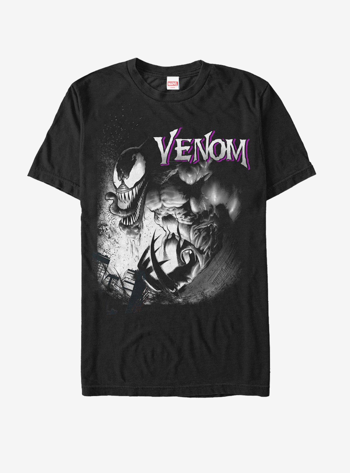 Marvel Venom Angry Purple Logo T-Shirt, BLACK, hi-res