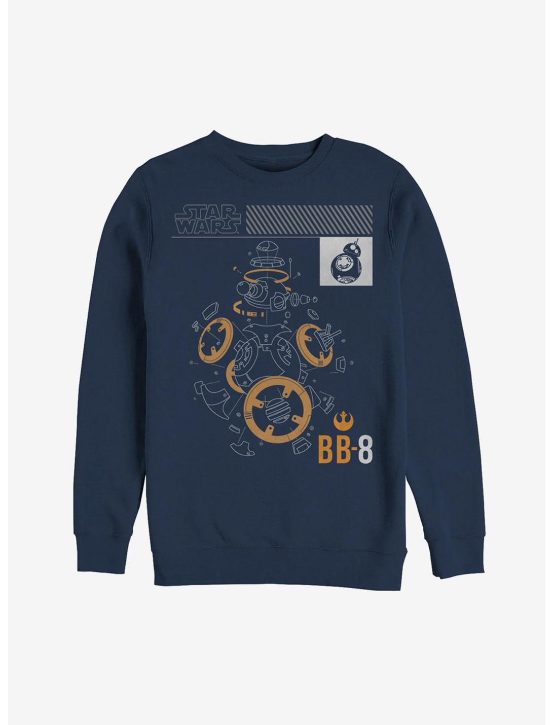 Star Wars BB-8 Blue Print Deconstruct Sweatshirt, NAVY, hi-res