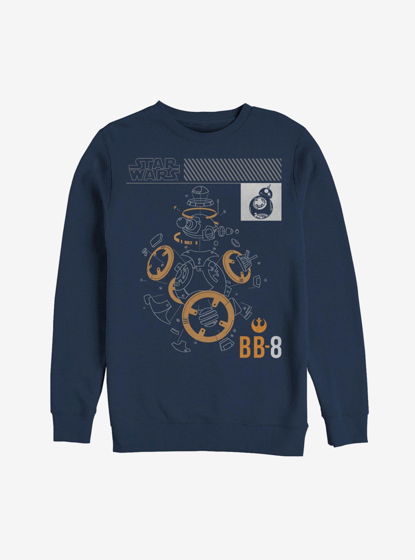 Star Wars BB-8 Blue Print Deconstruct Sweatshirt, NAVY, hi-res