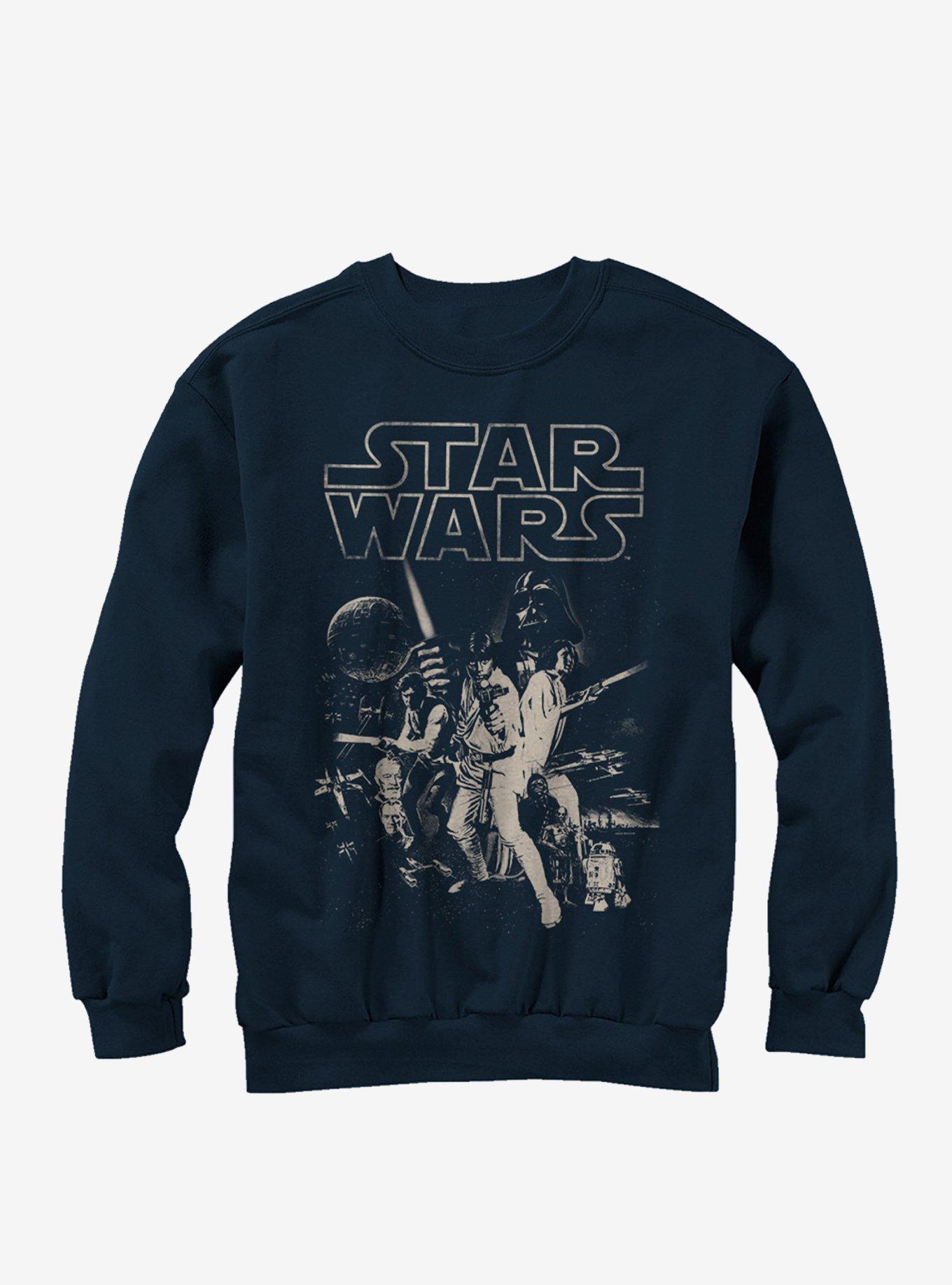 Star Wars Classic Poster Navy Blue Sweatshirt