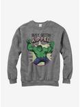 Marvel Hulk Getting Ripped Girls Sweatshirt, ATH HTR, hi-res