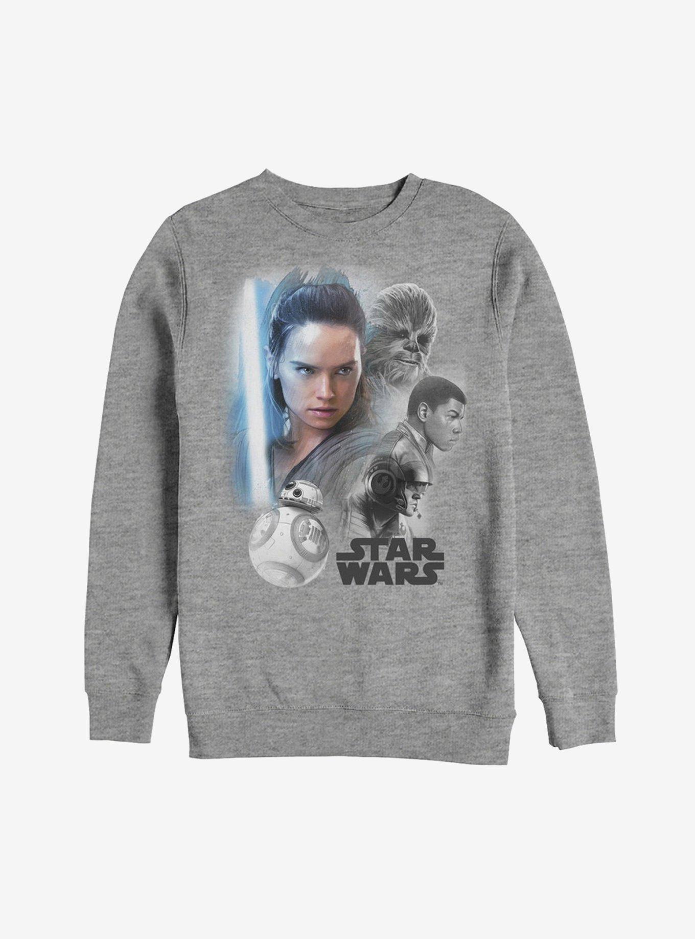 Star Wars Rey Rebel Collage Sweatshirt, ATH HTR, hi-res