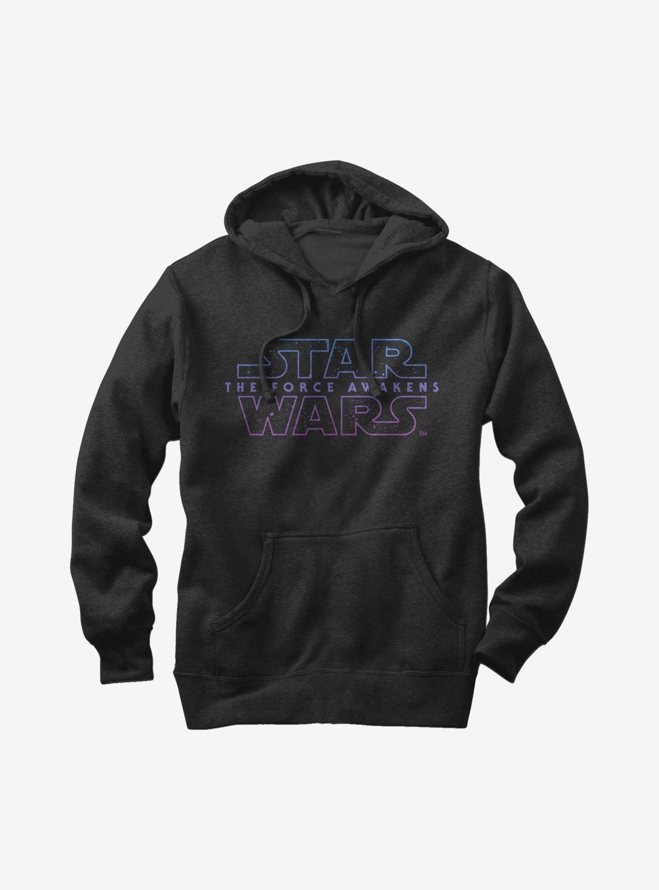 Star Wars Episode VII The Force Awakens Starry Logo Hoodie, BLACK, hi-res