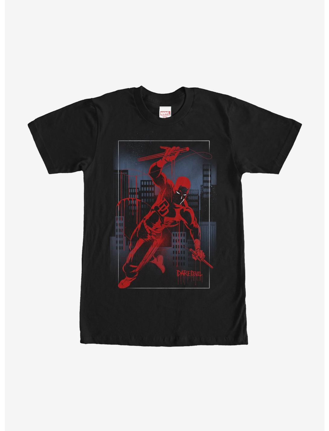 Marvel Daredevil Cityscape Graffiti T-Shirt, BLACK, hi-res