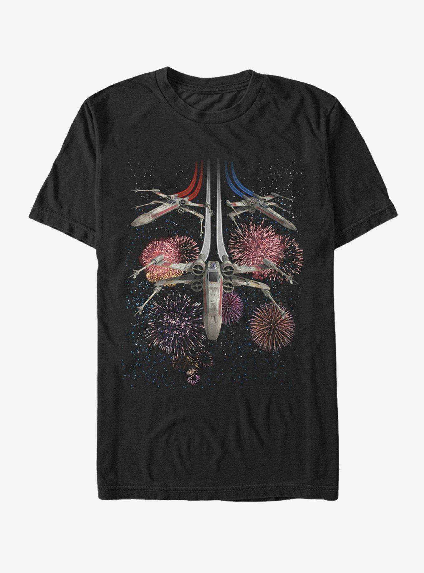 Star Wars Fourth of July X-Wing Fireworks T-Shirt, BLACK, hi-res
