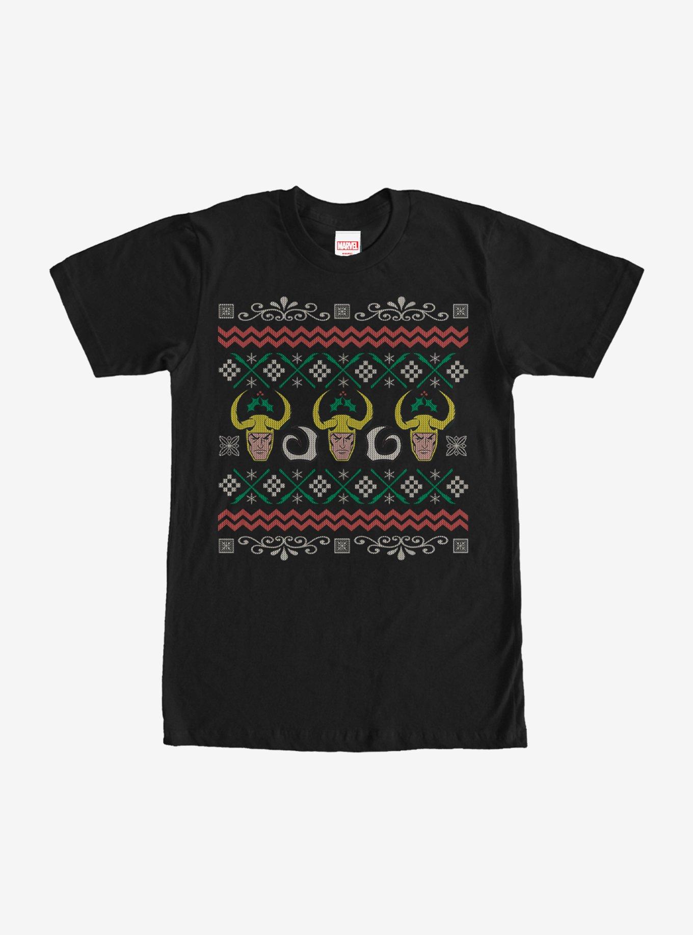 Marvel Loki Ugly Christmas Sweater T-Shirt - BLACK | Hot Topic