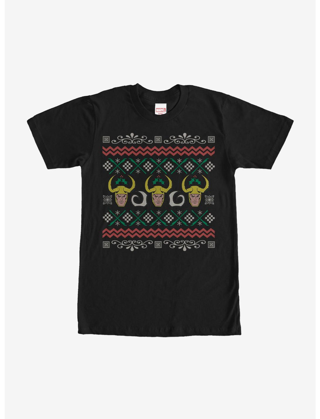 Plus Size Marvel Loki Ugly Christmas Sweater T-Shirt, BLACK, hi-res