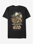 Star Wars Pao and Bistan Battle Scene T-Shirt, BLACK, hi-res
