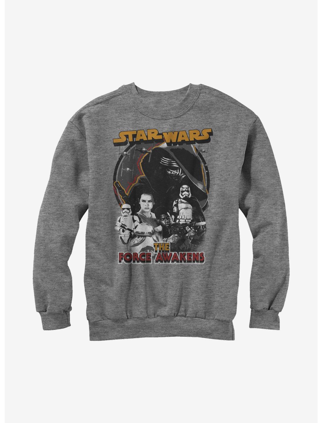 Star Wars Episode VII The Force Awakens Distressed Sweatshirt, ATH HTR, hi-res