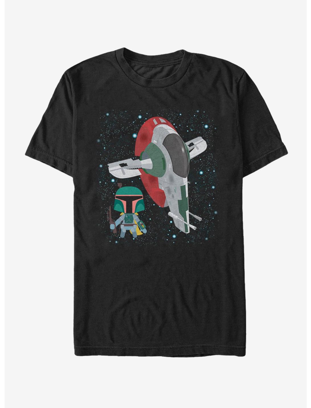 Star Wars Cartoon Boba Fett Ship T-Shirt, BLACK, hi-res