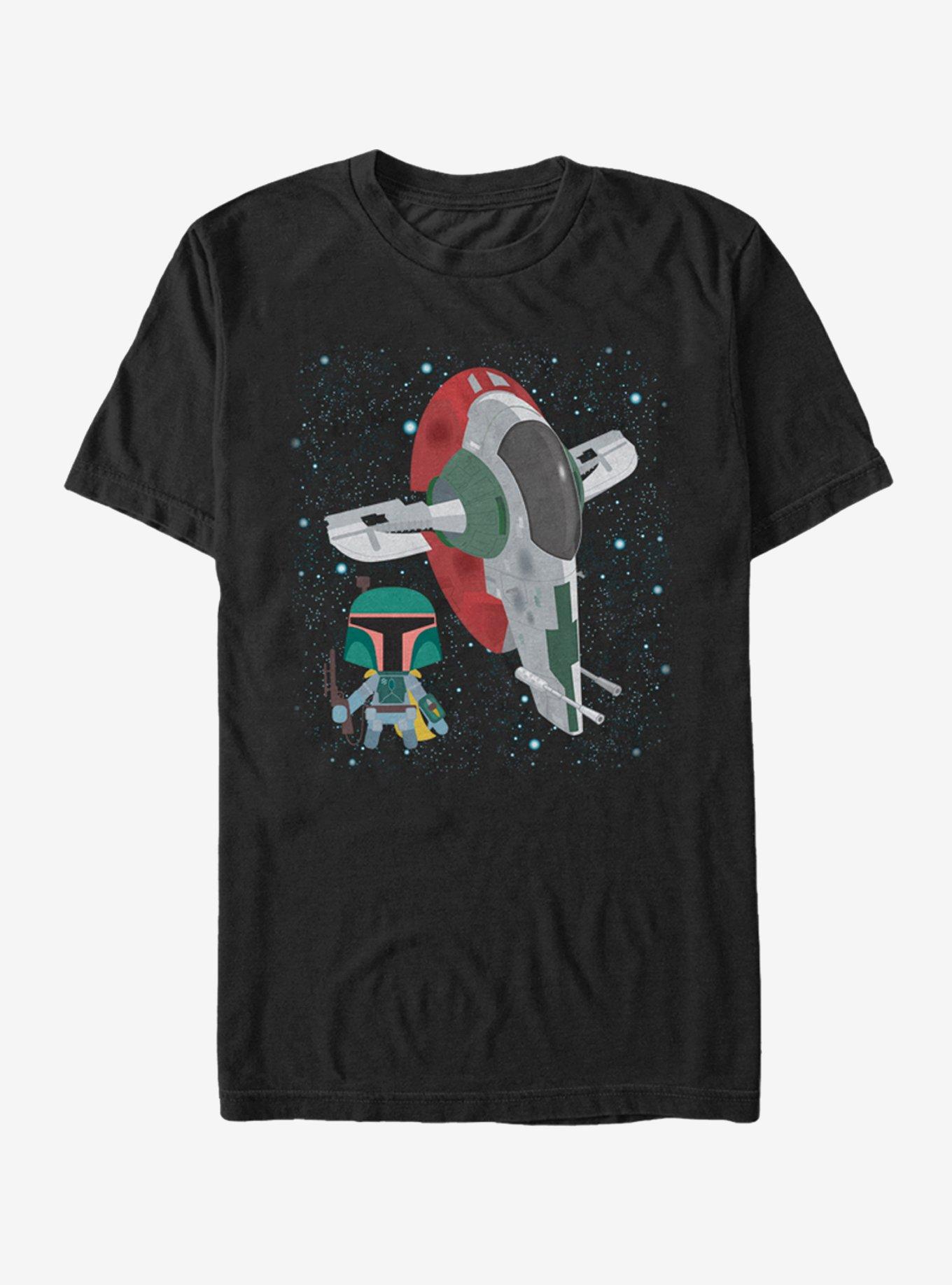 Star Wars Cartoon Boba Fett Ship T-Shirt, BLACK, hi-res