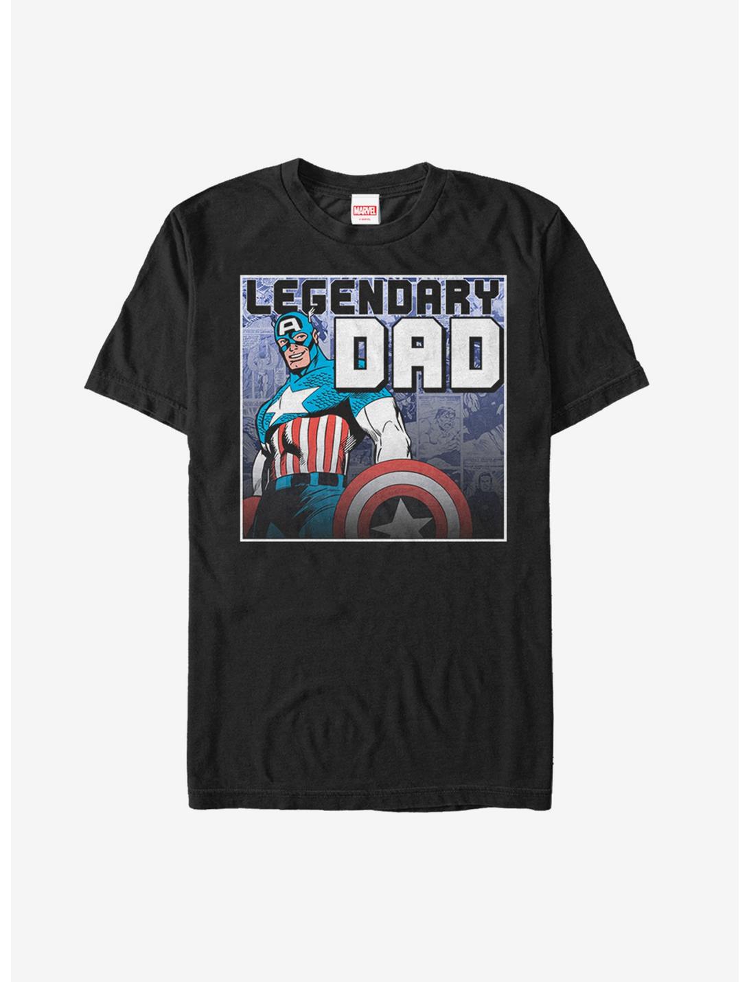 Marvel Father's Day Captain America Legend T-Shirt, BLACK, hi-res