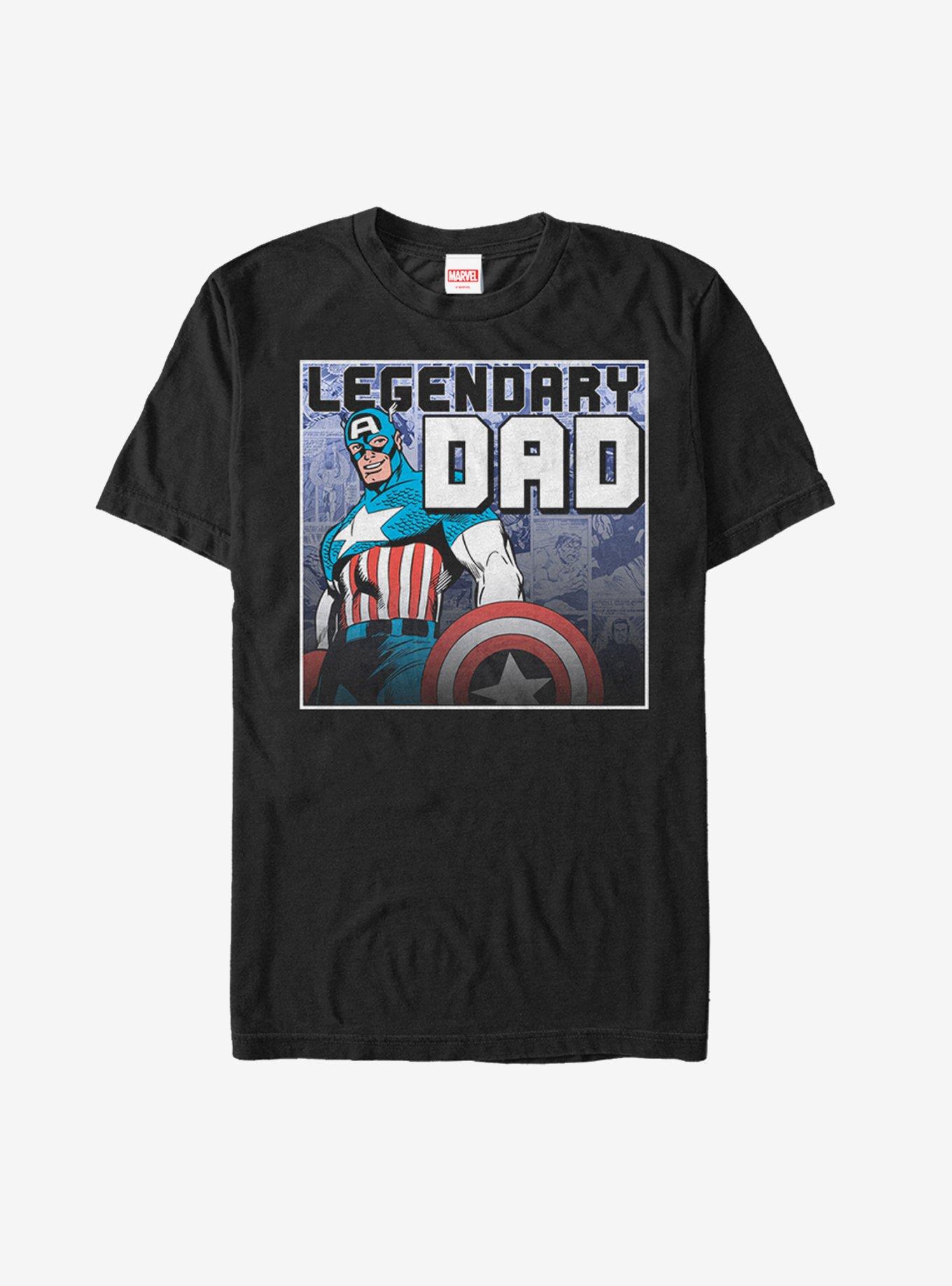 Marvel Father's Day Captain America Legend T-Shirt, BLACK, hi-res