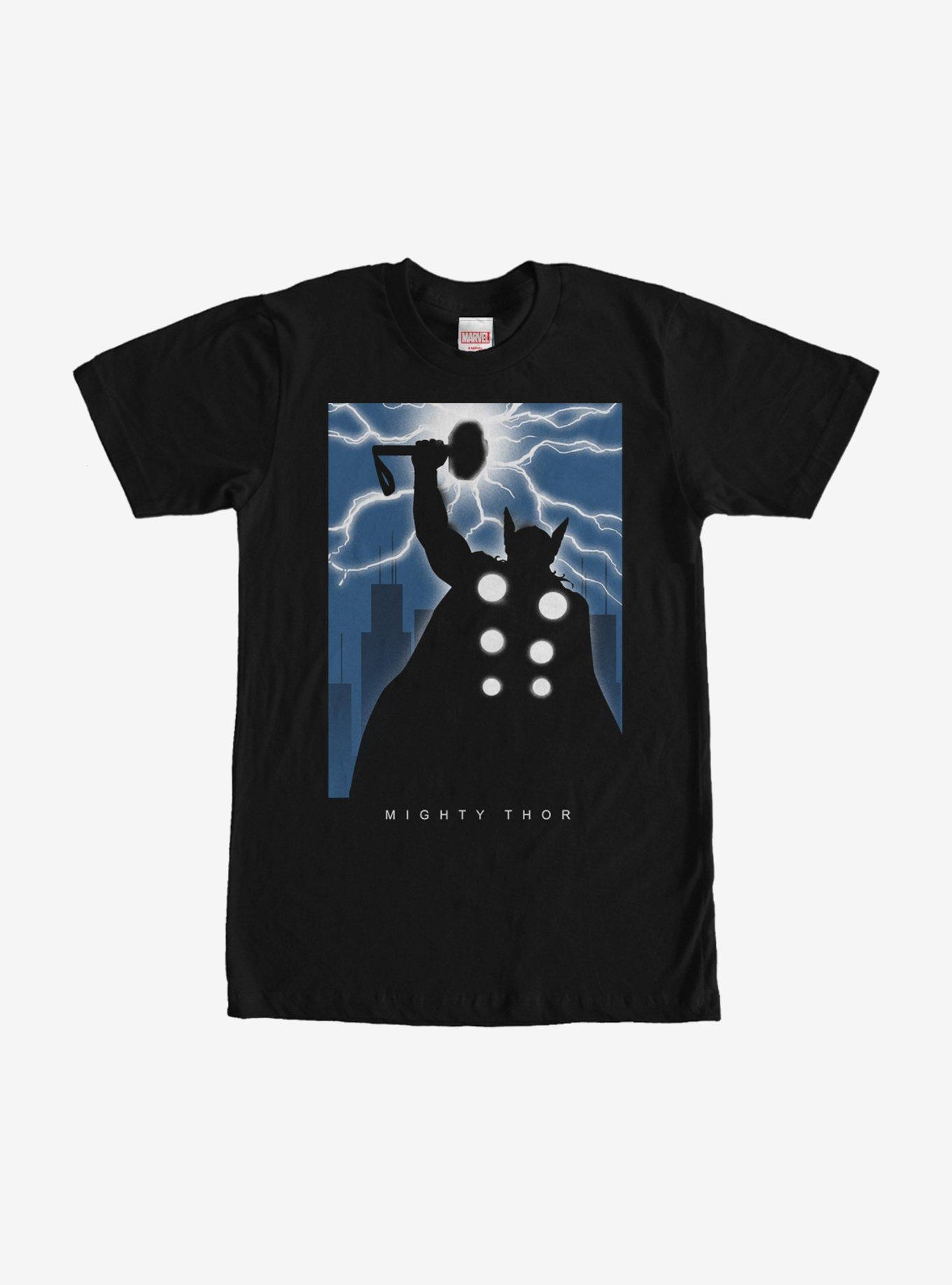 Marvel Mighty Thor Thunder Silhouette T-Shirt, BLACK, hi-res