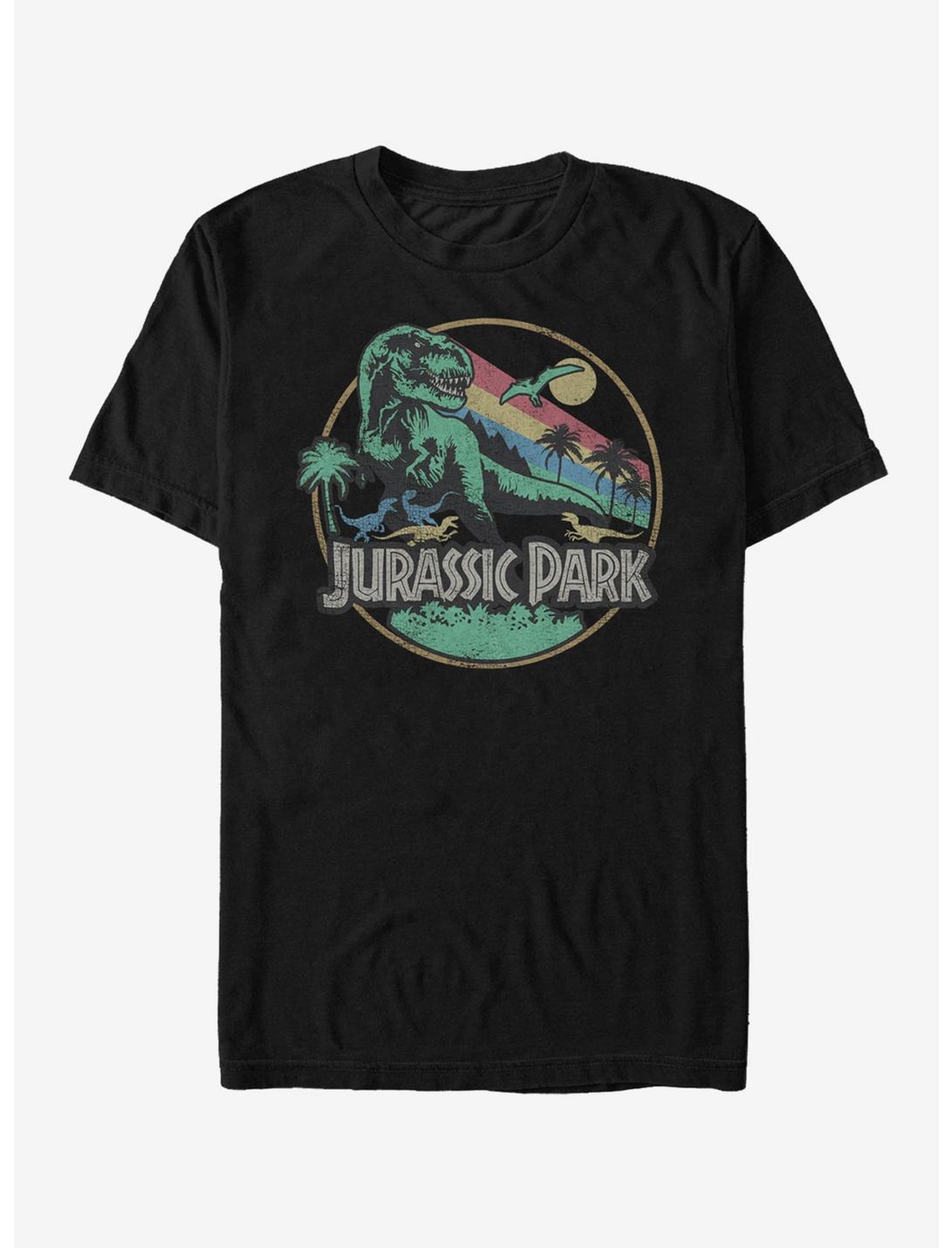 Jurassic Park Rainbow Emblem T-Shirt, BLACK, hi-res