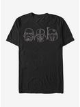 Star Wars Stormtrooper Vader Fett Helmet Trio T-Shirt, BLACK, hi-res