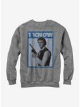 Star Wars Han Solo Quote I Know Sweatshirt, ATH HTR, hi-res