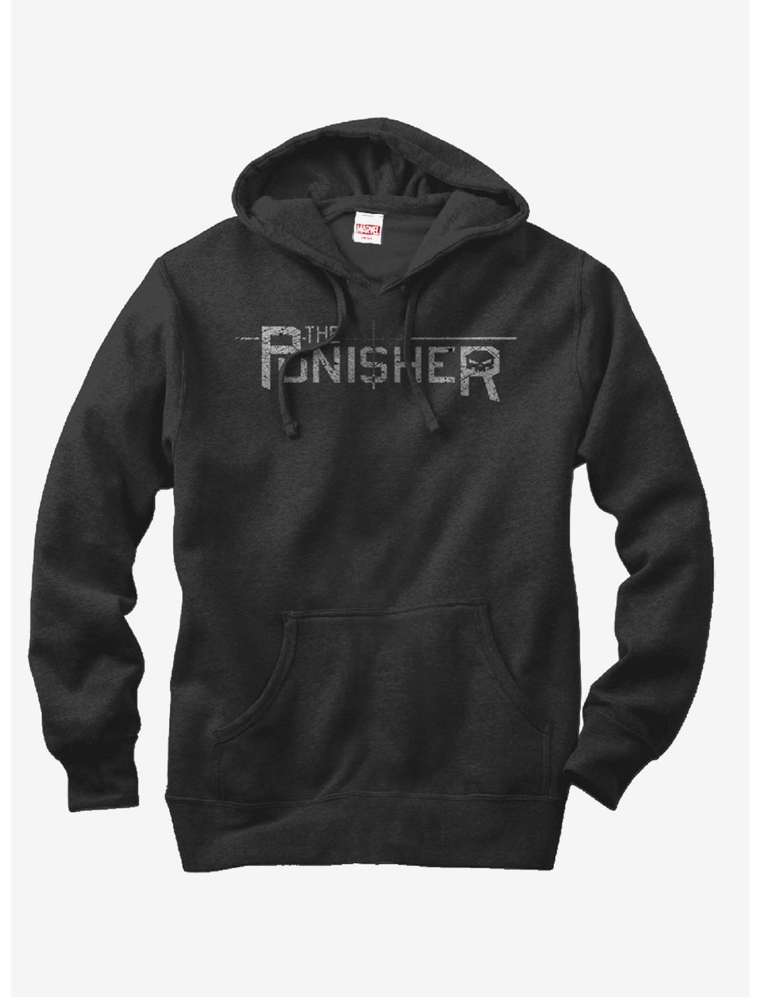 Marvel The Punisher Logo Hoodie, BLACK, hi-res