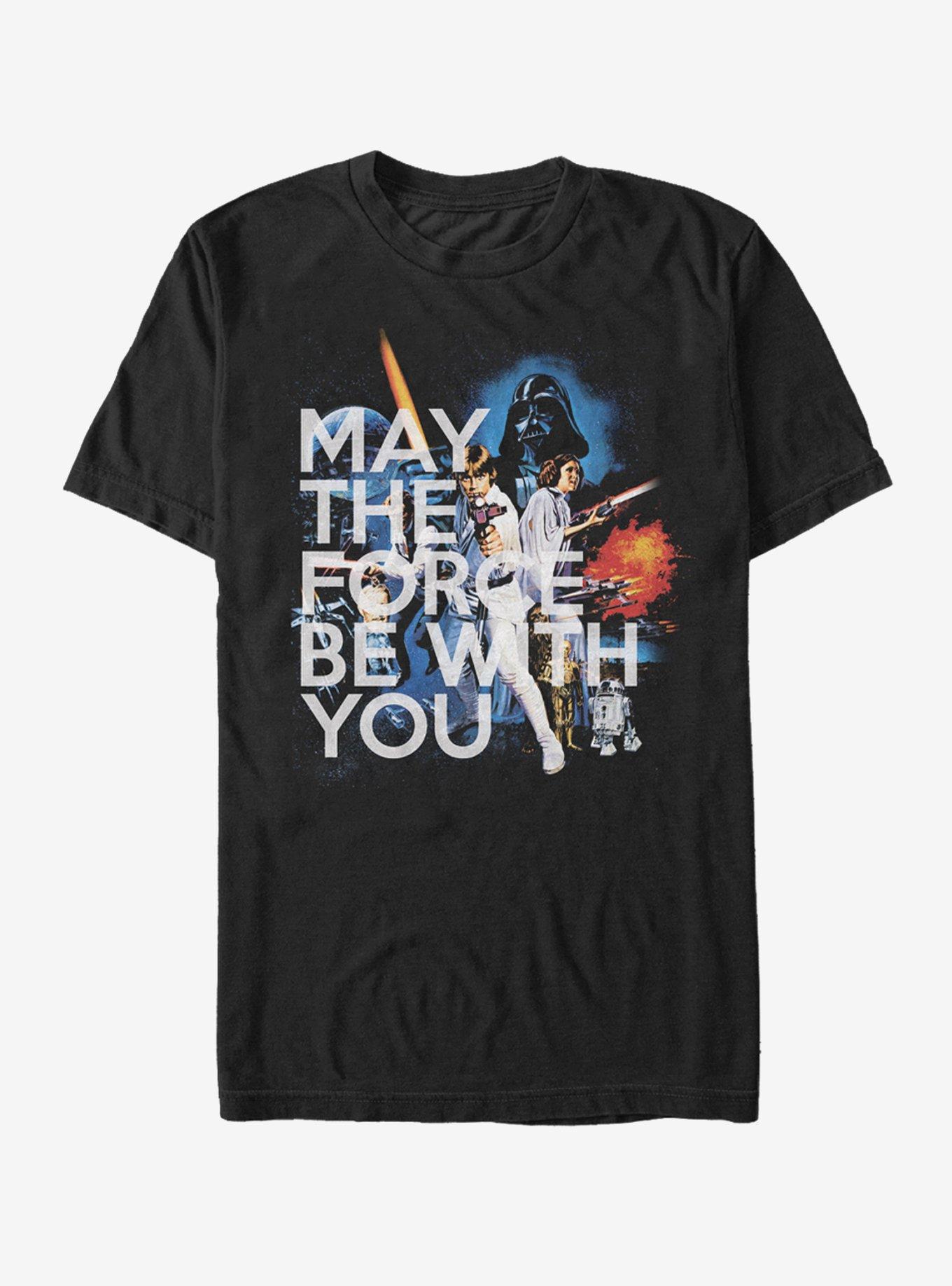 Star Wars A New Hope Force Be With You T-Shirt, BLACK, hi-res