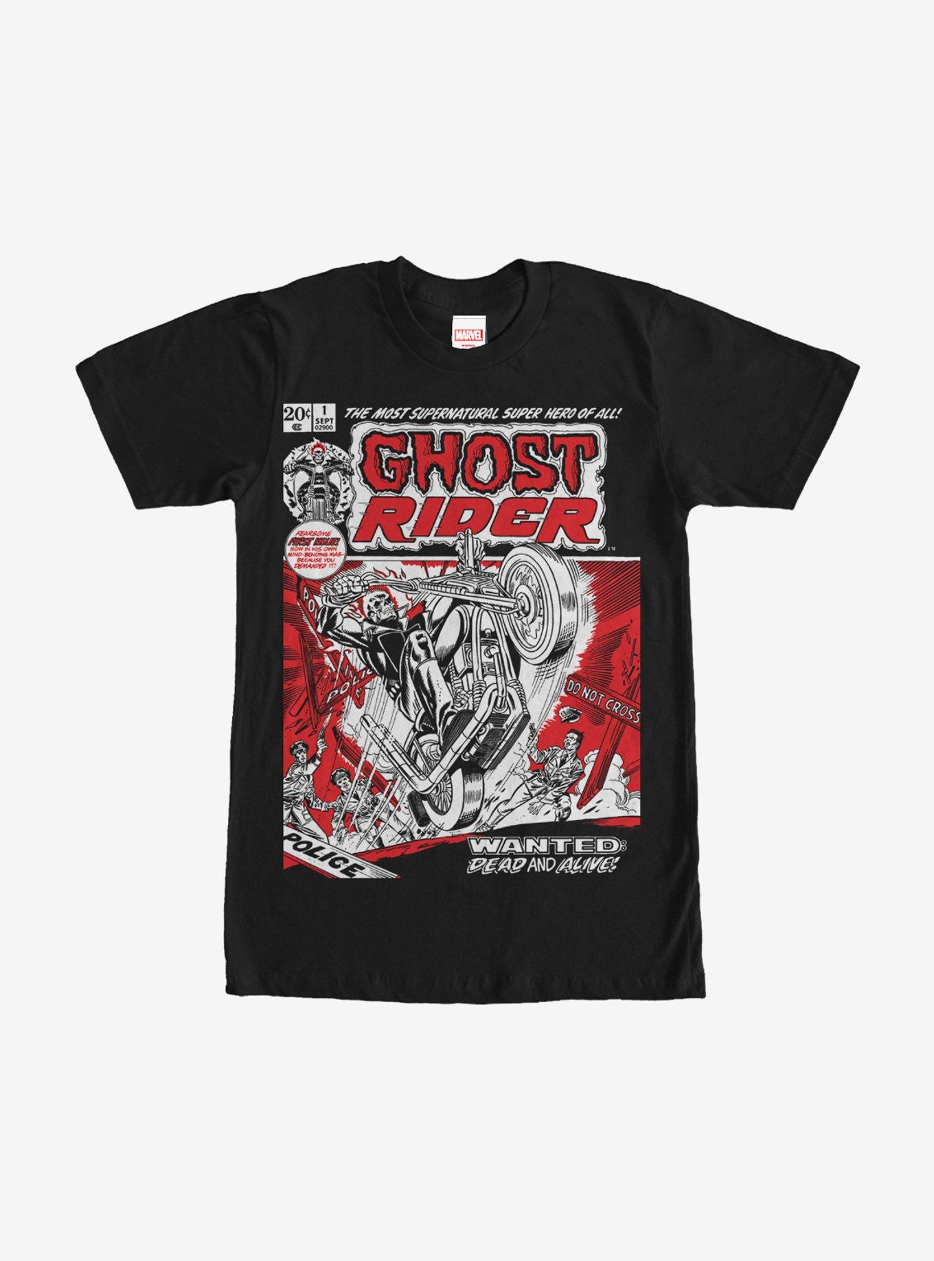 Marvel Ghost Rider Comic Book Cover Print T-Shirt, BLACK, hi-res