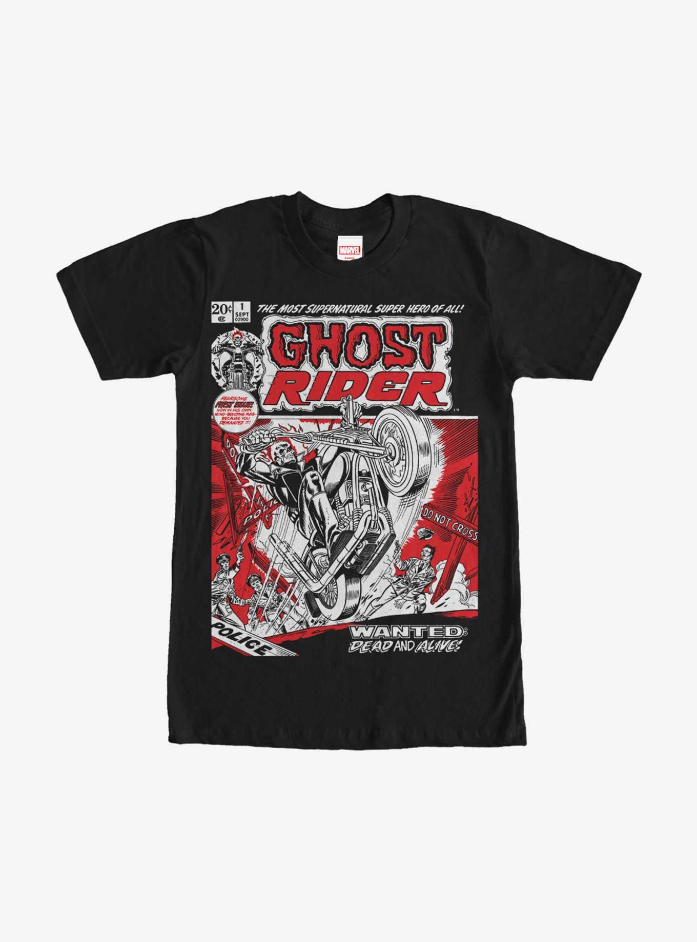 Marvel Ghost Rider Comic Book Cover Print T-Shirt - BLACK | Hot Topic