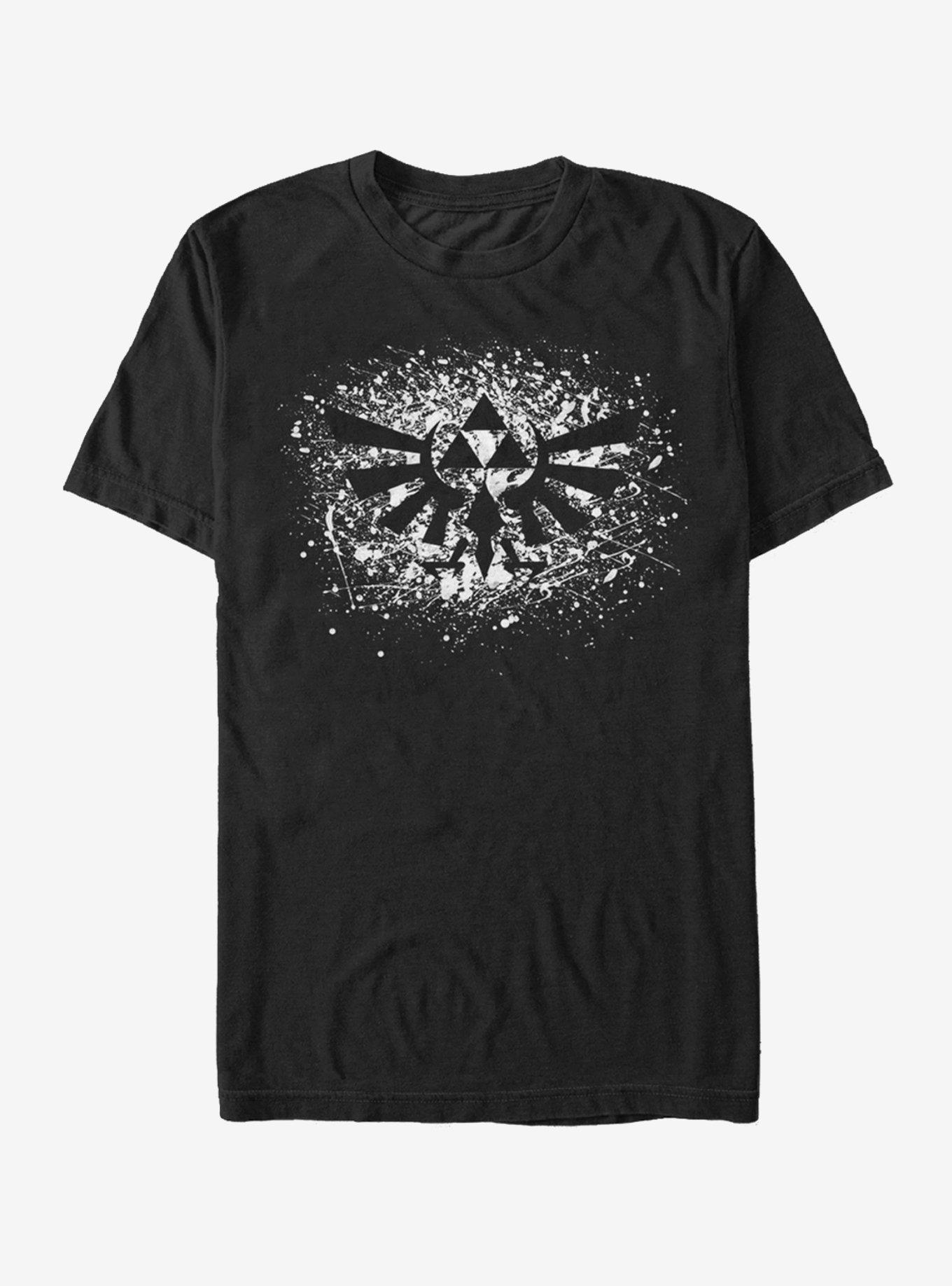 Nintendo Legend of Zelda Triforce Paint Splatter Print T-Shirt, BLACK, hi-res