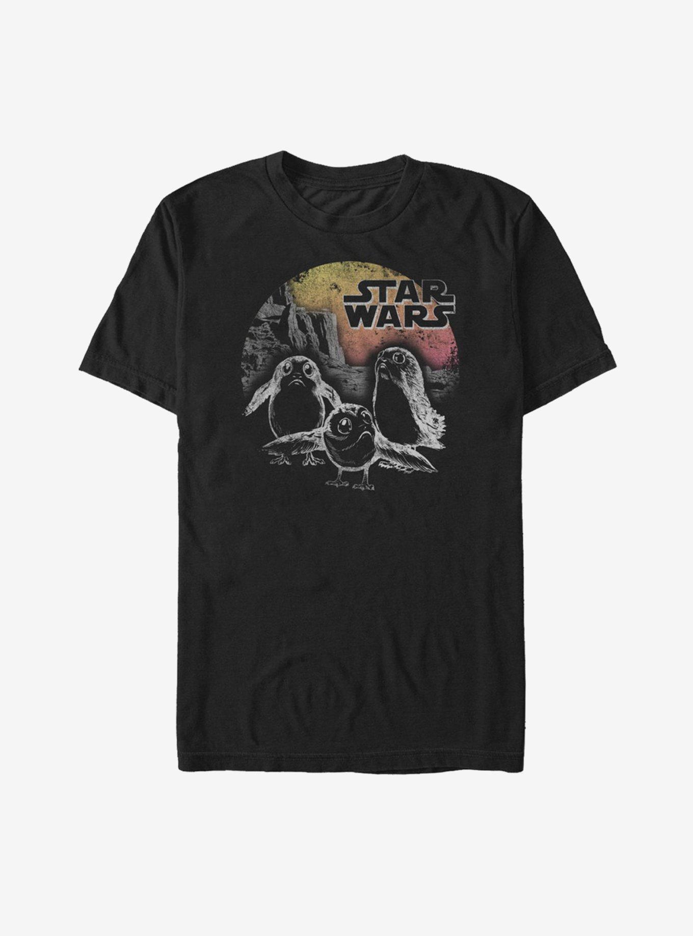 Star Wars Porg Sunset T-Shirt, BLACK, hi-res