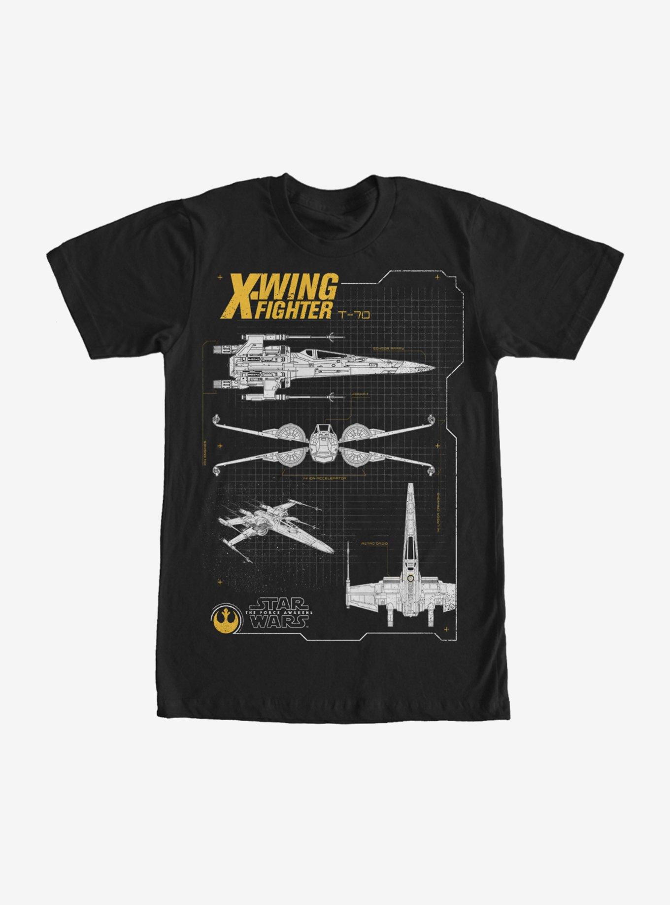 Star Wars Episode VII The Force Awakens T-70 X-Wing T-Shirt, BLACK, hi-res