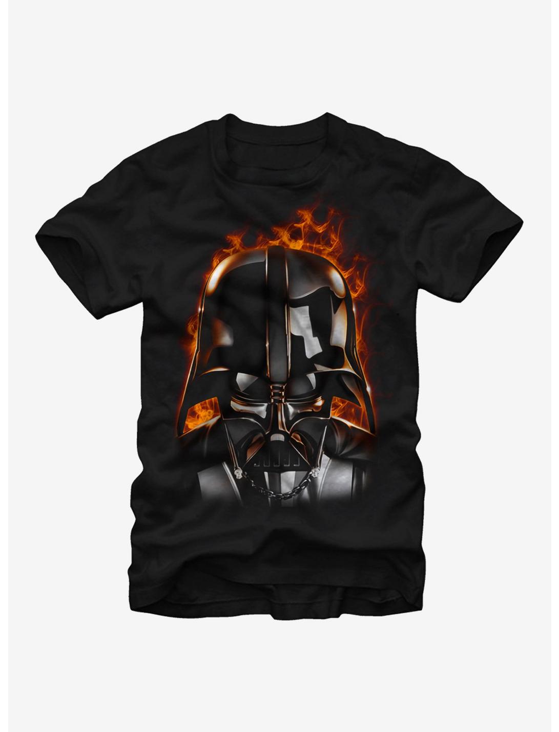 Star Wars Darth Vader With Flames T-Shirt, BLACK, hi-res