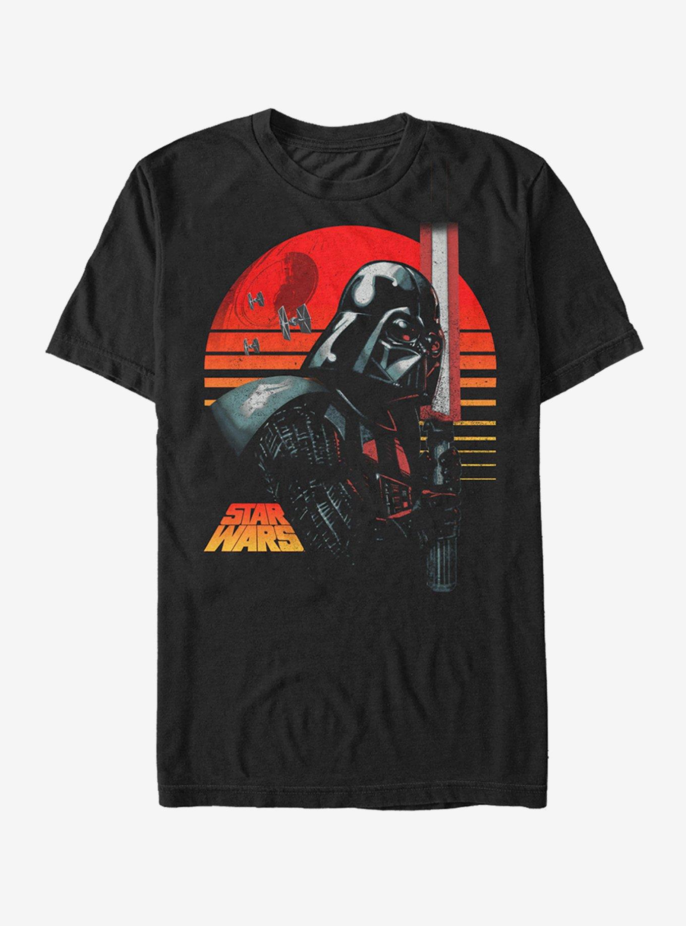 Star Wars Death Star Vader Sunset T-Shirt, BLACK, hi-res