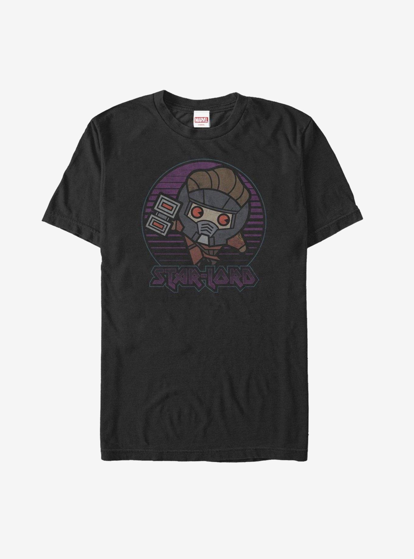 Marvel Guardians of the Galaxy Star-Lord Kawaii T-Shirt, BLACK, hi-res