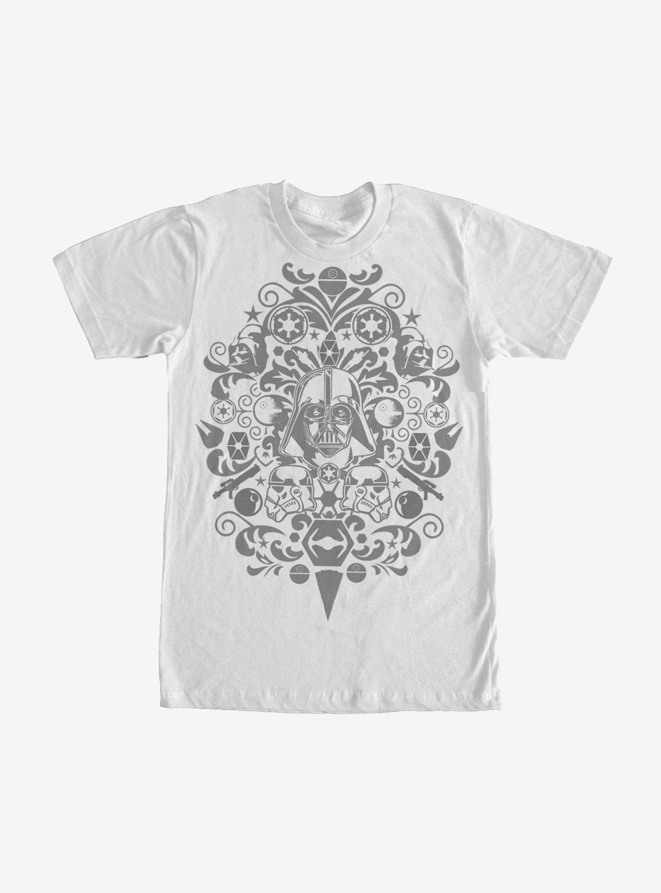 Star Wars Ornate Darth Vader Pattern T-Shirt, WHITE, hi-res