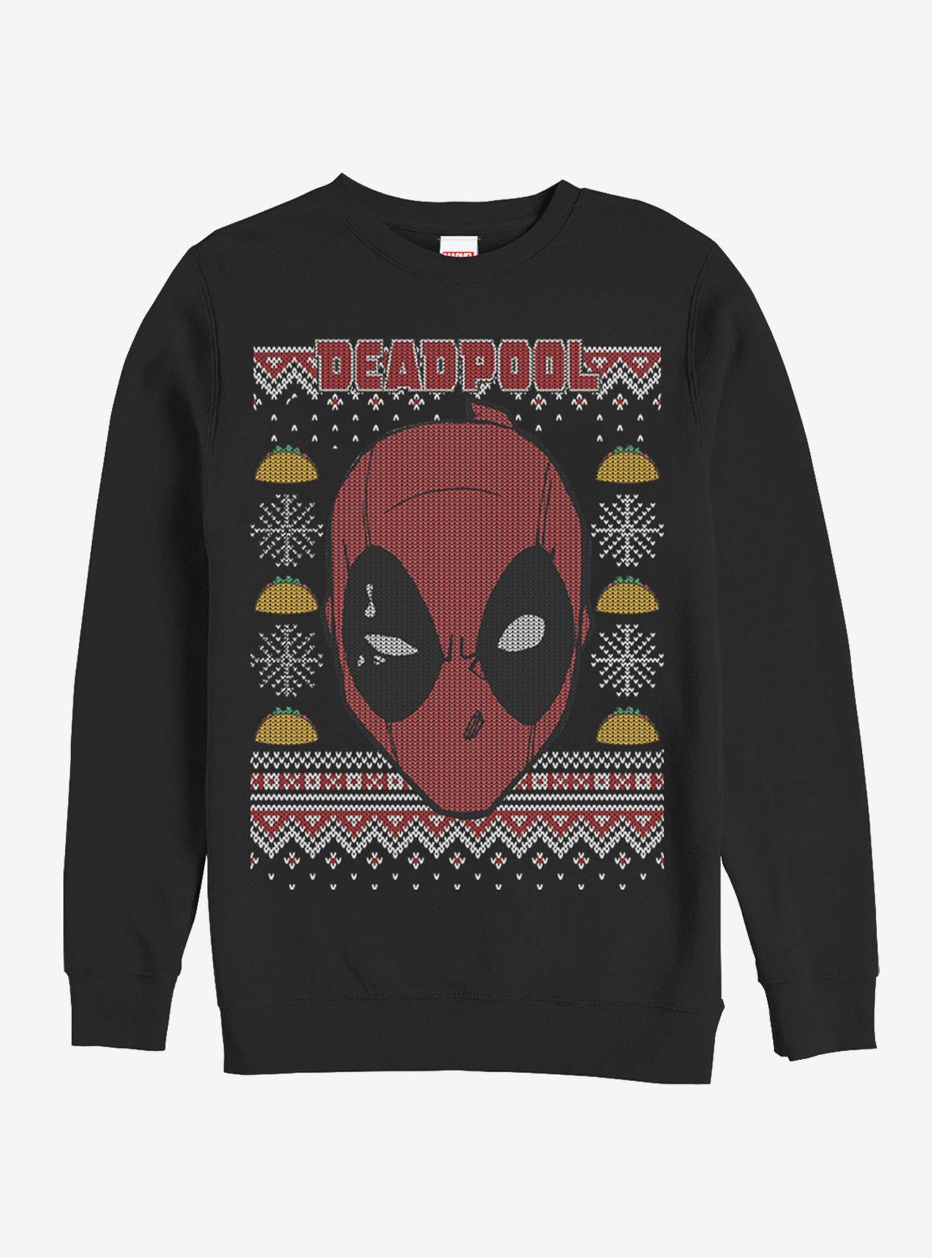 Marvel Deadpool Mask Ugly Christmas Sweater Sweatshirt