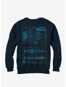 Star Wars Millennium Falcon Blueprint Sweatshirt, , hi-res