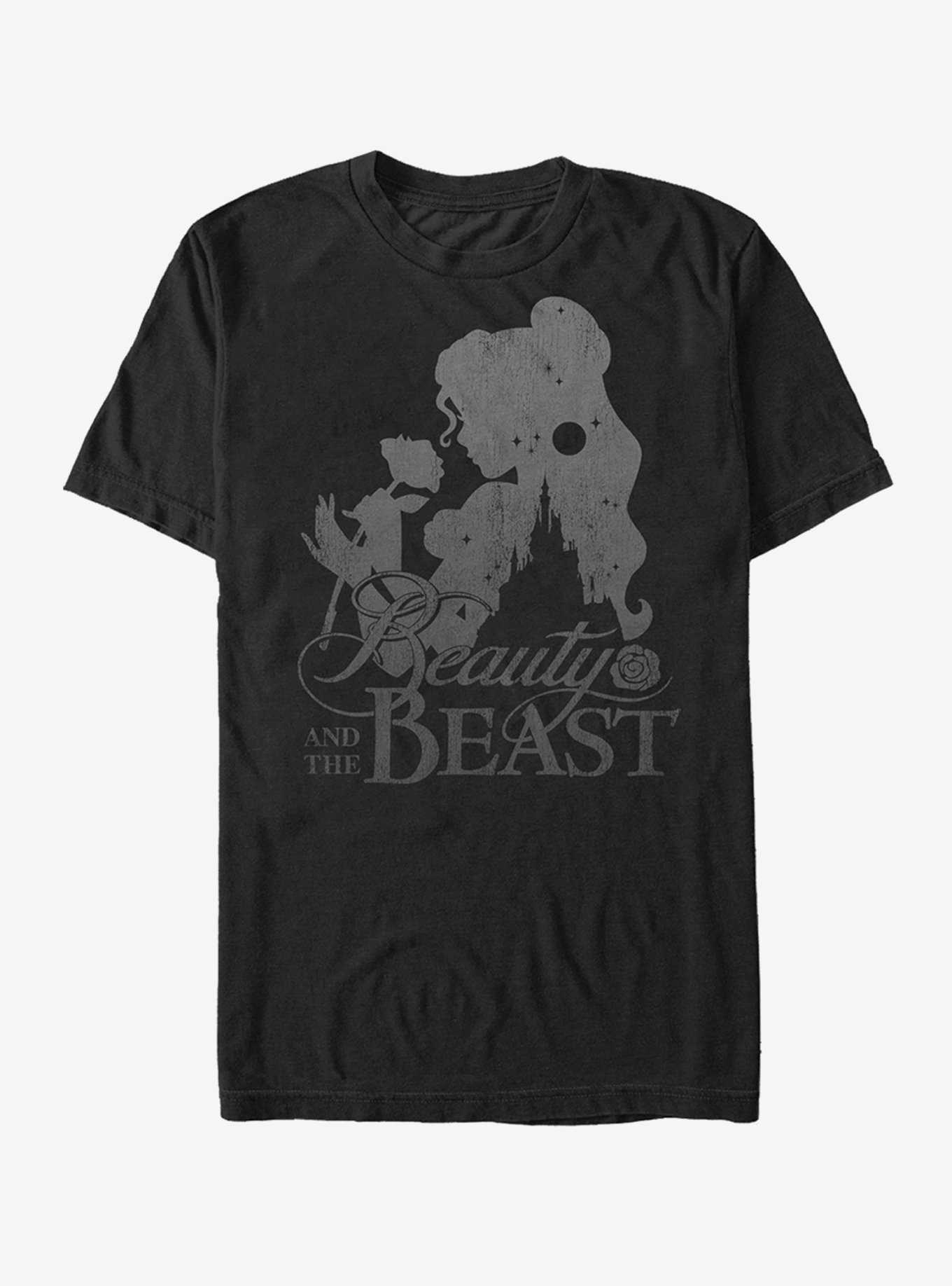 Disney Beauty And The Beast Belle And Castle Silhouette T-Shirt, , hi-res