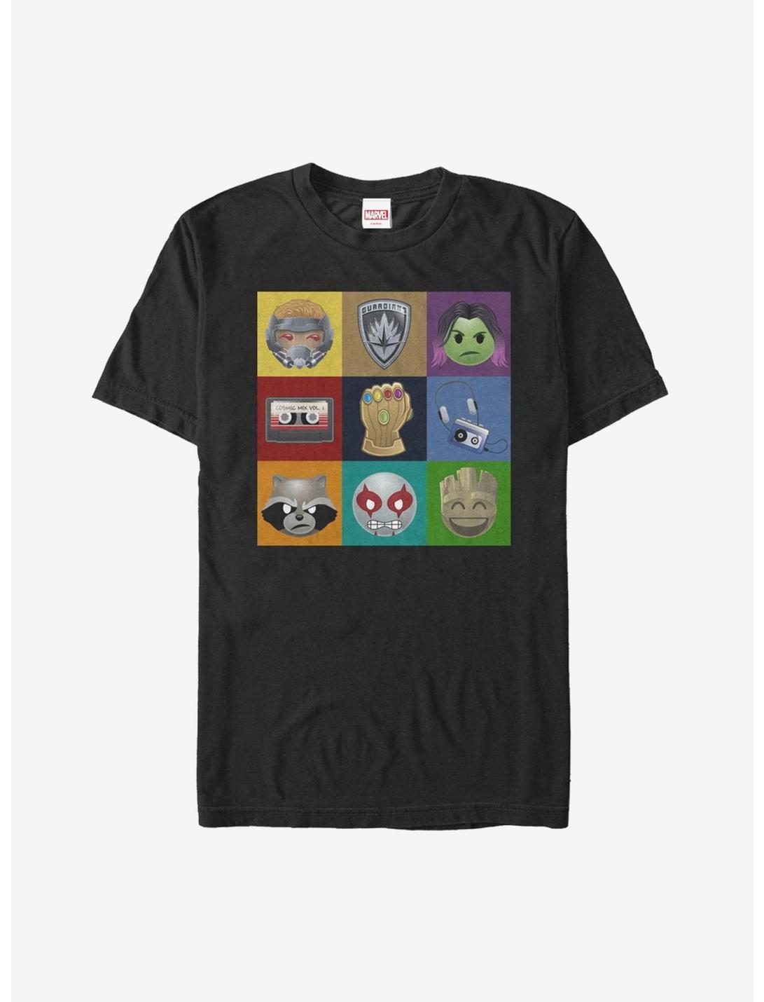 Marvel Guardians of the Galaxy Emojis T-Shirt, BLACK, hi-res