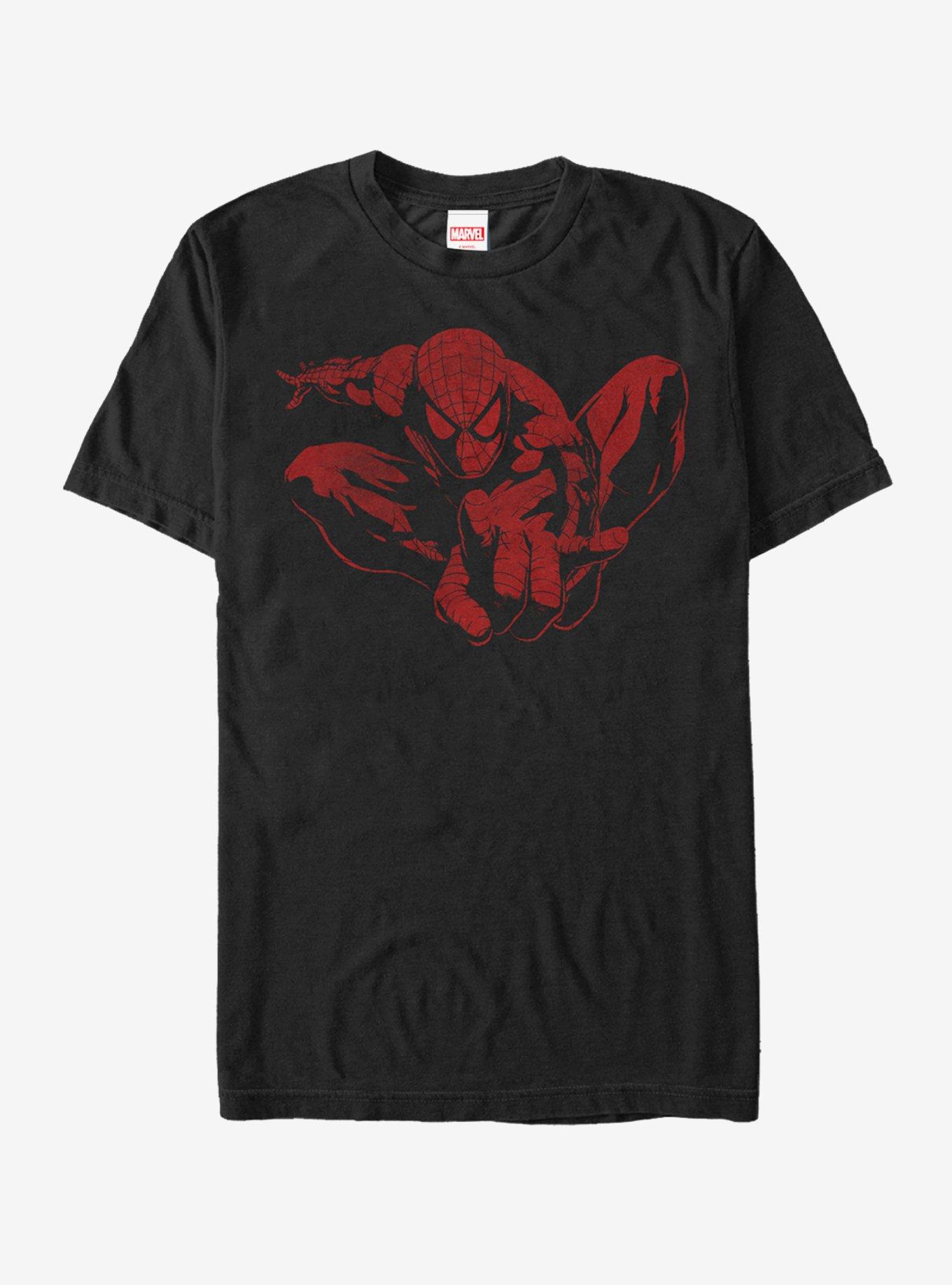 Marvel Spider-Man Leap Distressed T-Shirt, BLACK, hi-res