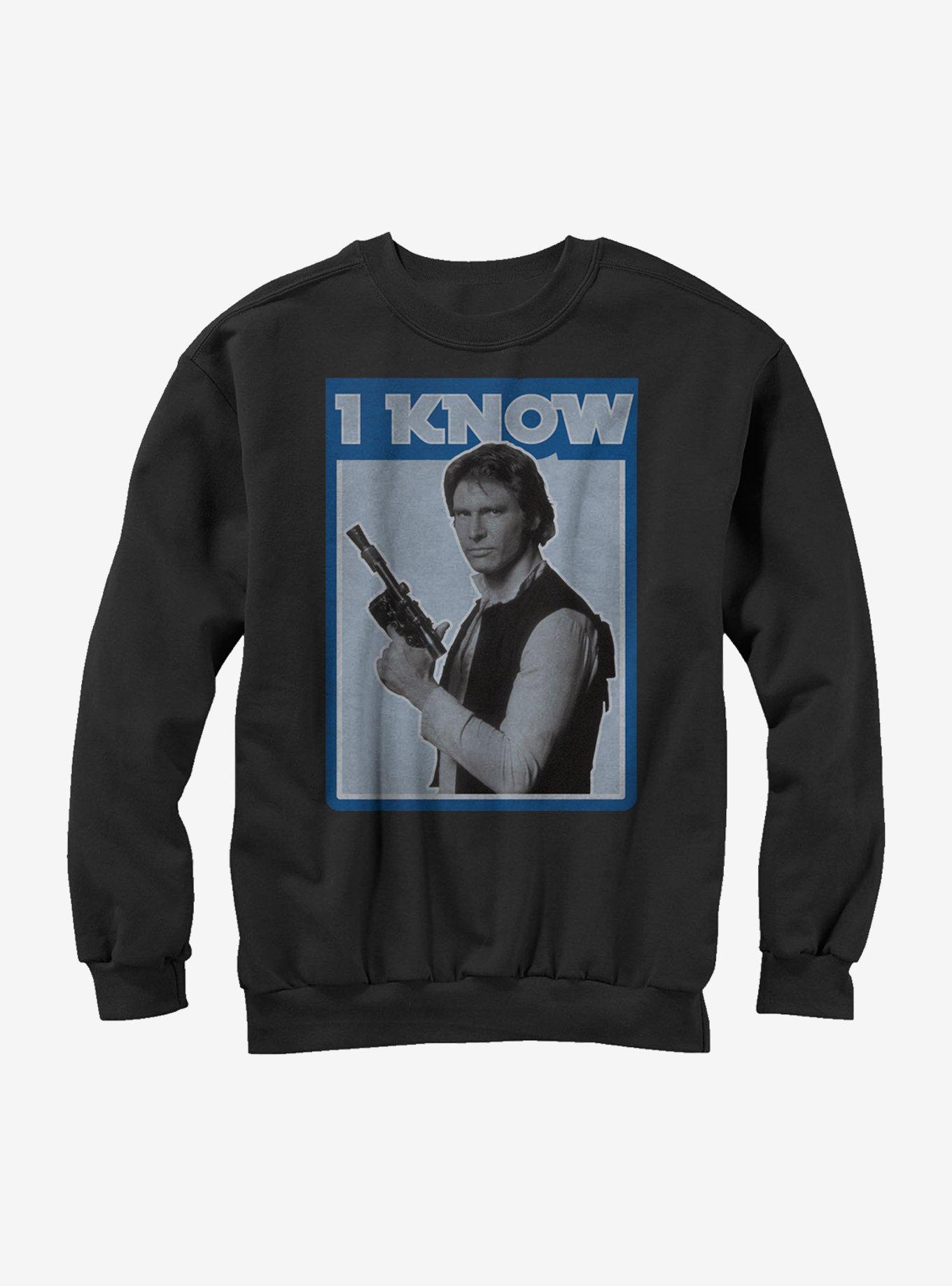 Star Wars Han Solo Quote I Know Girls Sweatshirt, BLACK, hi-res