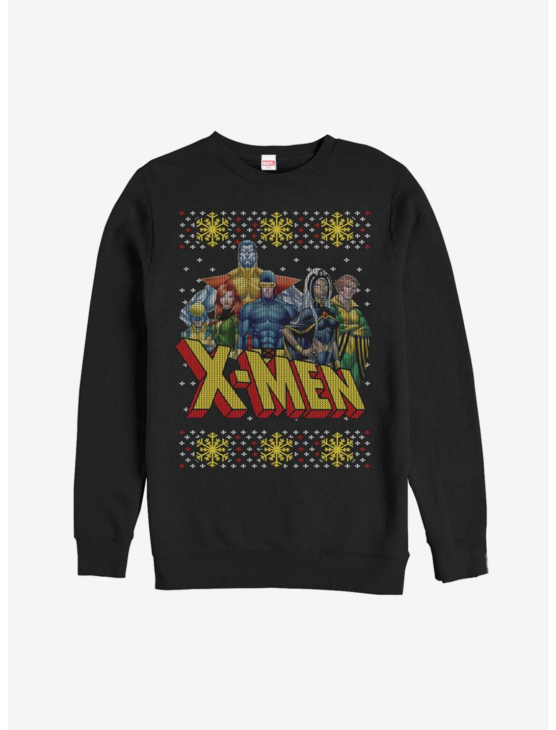 Marvel X-Men Group Ugly Christmas Sweater Sweatshirt, BLACK, hi-res