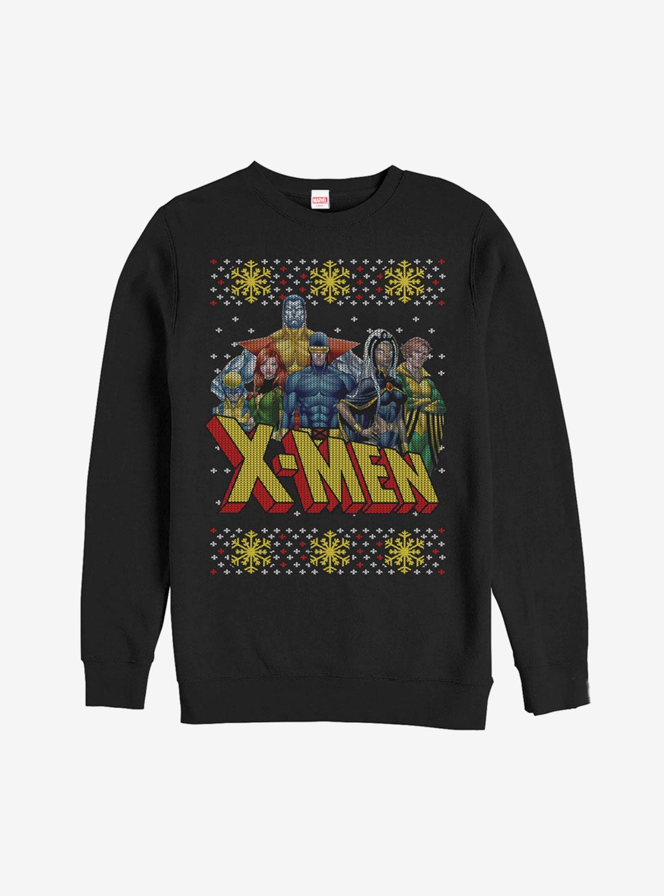 Marvel X-Men Group Ugly Christmas Sweater Sweatshirt, BLACK, hi-res