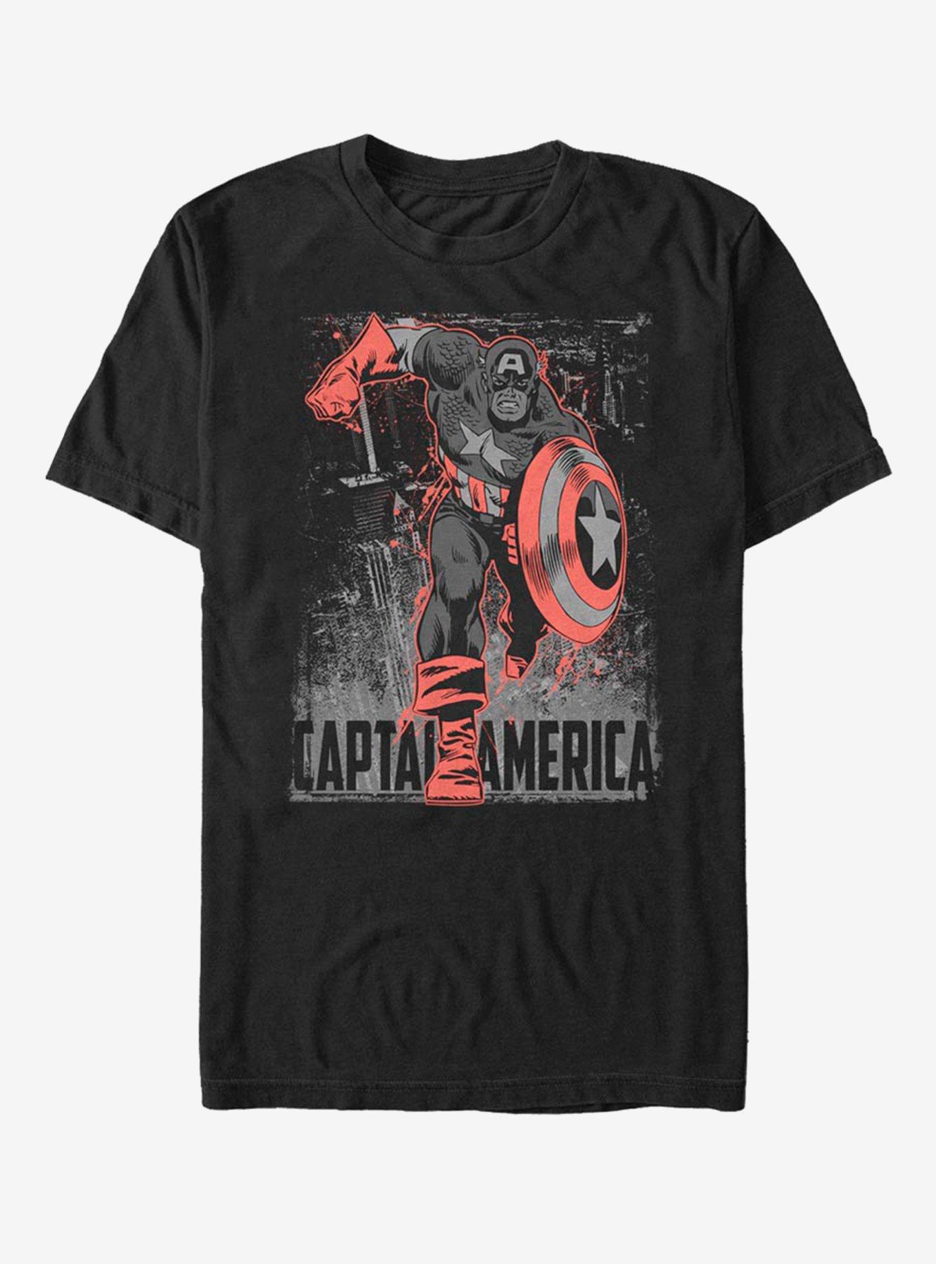 Marvel Captain America Shadow T-Shirt, BLACK, hi-res