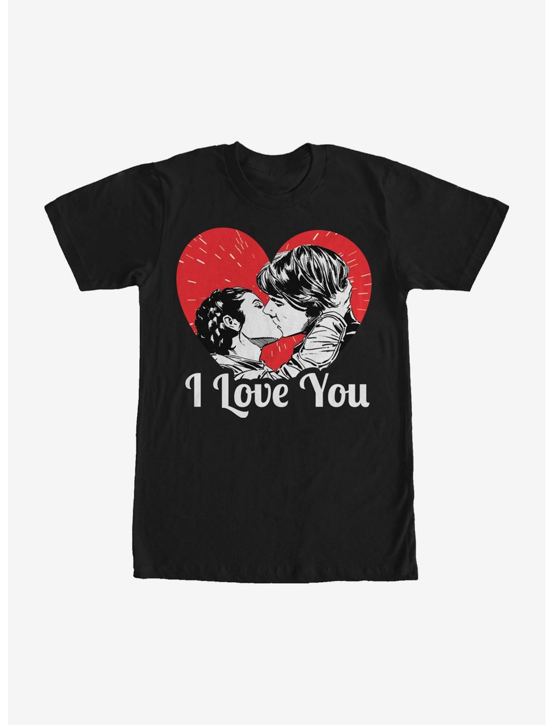 Star Wars Han and Leia I Love You Heart T-Shirt, BLACK, hi-res